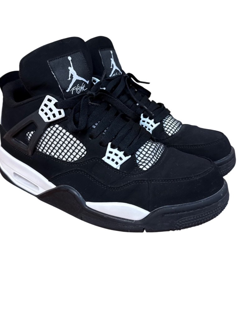 Nike Air Jordan 4 Retro White Thunder Sneakers Sz 12